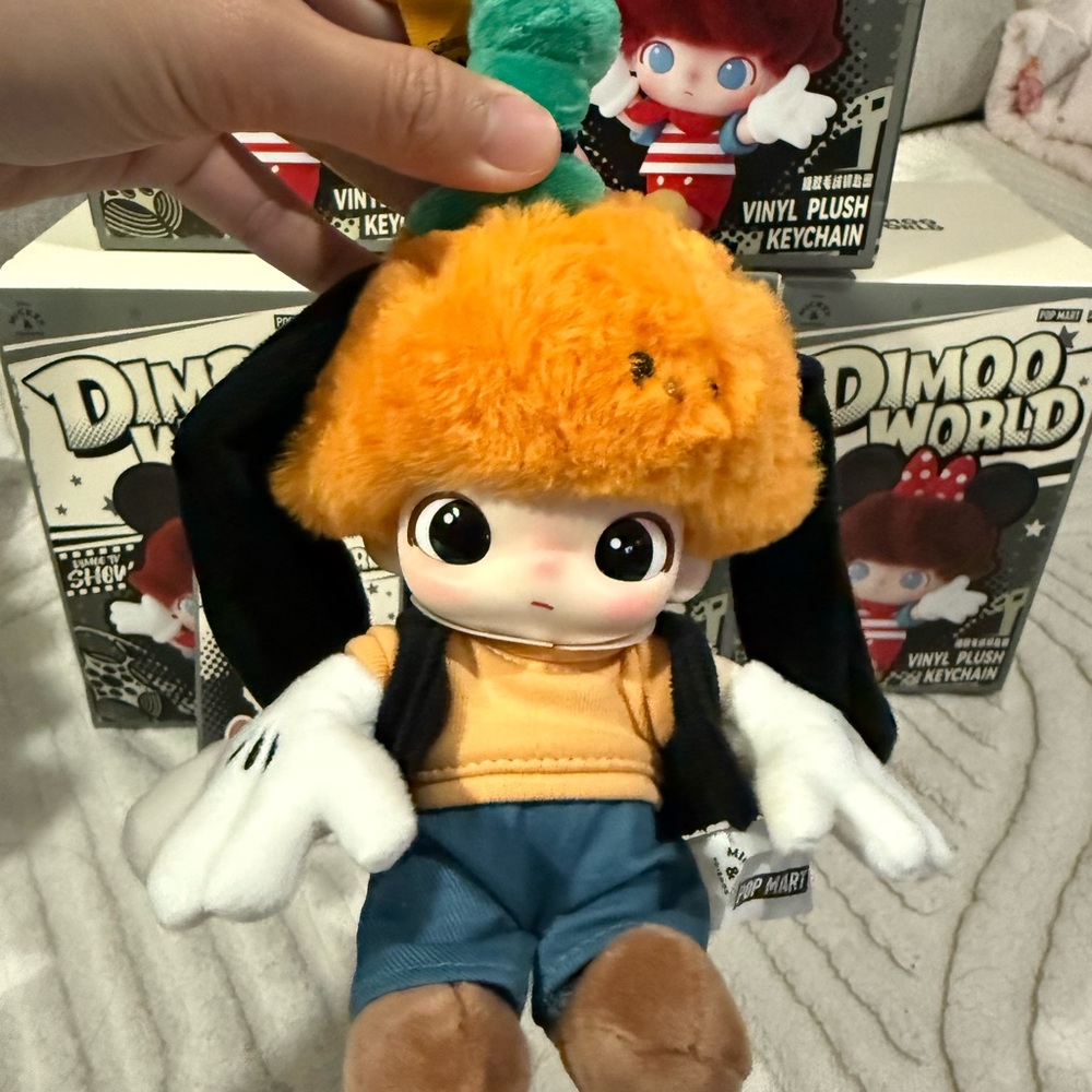 Disney x Dimoo World Series POPMART Plush Figure - Orange, Black, Blue